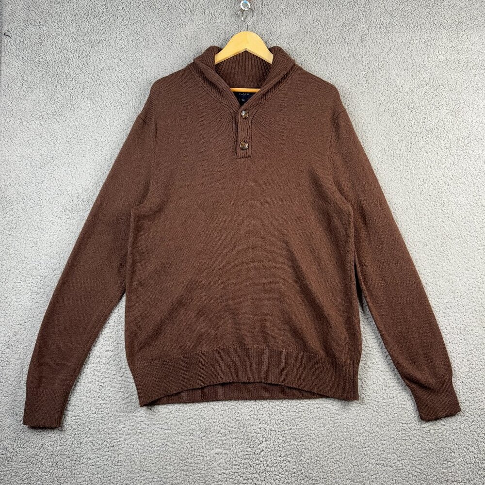 J. Crew Sweater Mens Size XL Brown Shawl Collar In Supersoft Lambswool Blend NWT - Picture 2 of 14